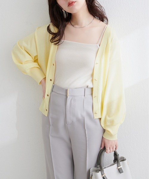 natural couture（ナチュラルクチュール）の「UV・接触冷感ハトメバーカーデ（カーディガン/ボレロ・レディース・オフホワイト/ブルー/グレイッシュベージュ/ブラック/パープル/ミント/イエロー/ピンク・FREE）」の9枚目の写真