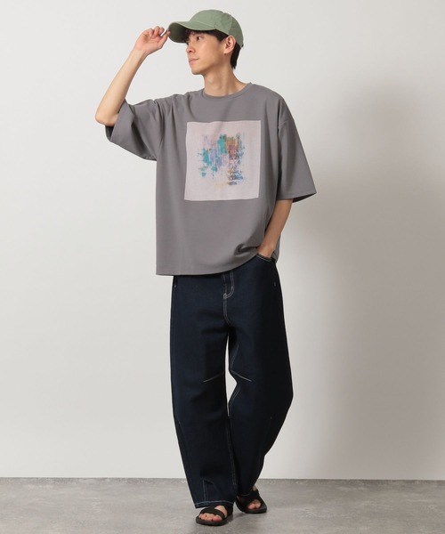 LAKOLE（ラコレ）の「アートペイントプリントT / 283520（Tシャツ/カットソー・メンズ・ホワイト/ブルー/チャコール・X-LARGE/LARGE/MEDIUM）」の4枚目の写真