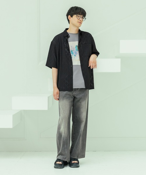 LAKOLE（ラコレ）の「アートペイントプリントT / 283520（Tシャツ/カットソー・メンズ・ホワイト/ブルー/チャコール・X-LARGE/LARGE/MEDIUM）」の15枚目の写真