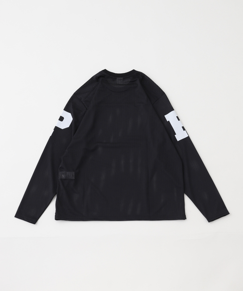 POP TRADING COMPANY（ポップトレーディングカンパニー）の「POP TRADING COMPANY / ポップトレーディングカンパニー mesh football longsleeve（Tシャツ/カットソー・メンズ・ブラック・MEDIUM/LARGE）」の2枚目の写真
