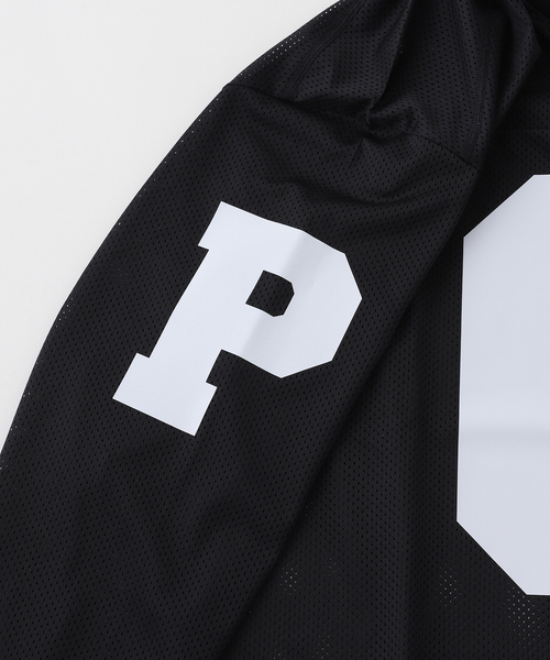 POP TRADING COMPANY（ポップトレーディングカンパニー）の「POP TRADING COMPANY / ポップトレーディングカンパニー mesh football longsleeve（Tシャツ/カットソー・メンズ・ブラック・MEDIUM/LARGE）」の3枚目の写真