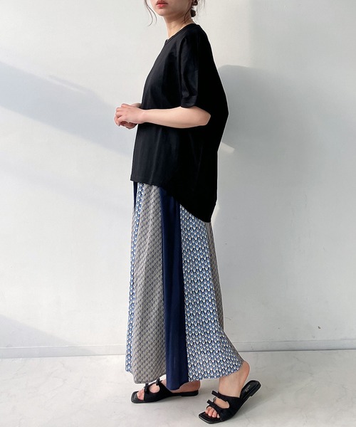 AS KNOW AS plus(アズノゥアズプラス)の「◎接触冷感 切り替えカノコ半袖プルオーバー(Tシャツ/カットソー・レディース・ブラック/ブルー/オフホワイト/カーキ/テラコッタ/マスタード・FREE)」の18枚目の写真