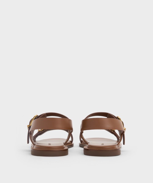 チャールズ＆キース　ダブルストラップ スリングバックヒールサンダル 23.5 CHARLES & KEITH（チャールズ & キース）の「ダブルストラップ