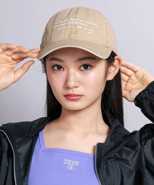 ZIDDY（ジディ）の「【 ニコ☆プチ 掲載 】英字ロゴキャップ（キャップ・キッズ・ブラック/ベージュ・FREE）」の4枚目の写真