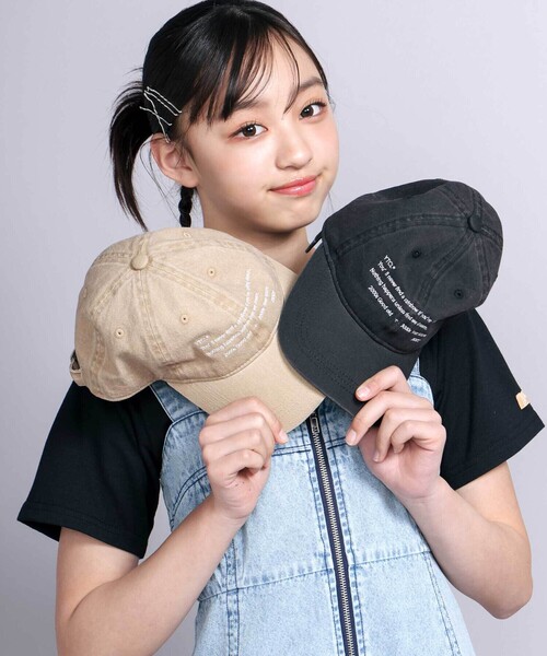 ZIDDY（ジディ）の「【 ニコ☆プチ 掲載 】英字ロゴキャップ（キャップ・キッズ・ブラック/ベージュ・FREE）」の5枚目の写真