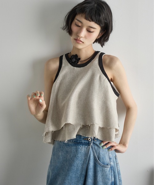 美品✨マイラン オフショルダーブラウス リネン フリル袖 グリーン 美品✨マイラン オフショルダーブラウス リネン フリル袖