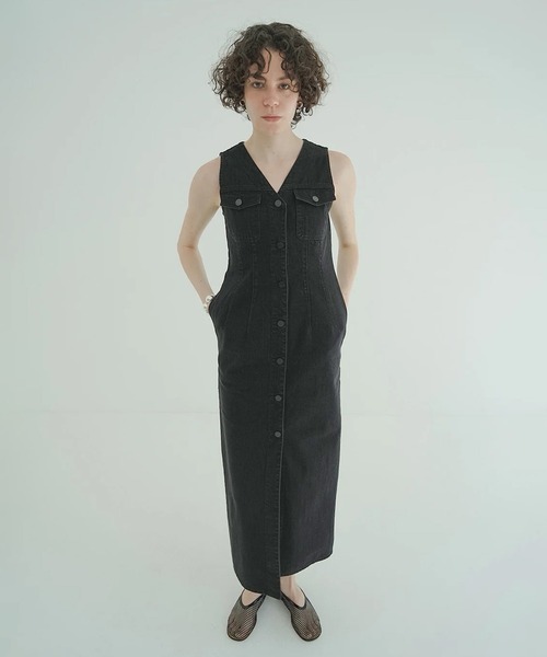 ワンピース CLANE SLEEVELESS LADY DENIM ONEPIECE セール】SLEEVELESS LADY DENIM ONEPIECE（ワンピース）｜CLANE
