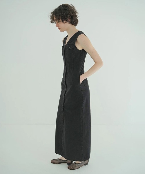 CLANE スリーブレス デニムワンピース インディゴ 1サイズ CLANE - スリーブレス デニムワンピース - SLEEVELESS LADY