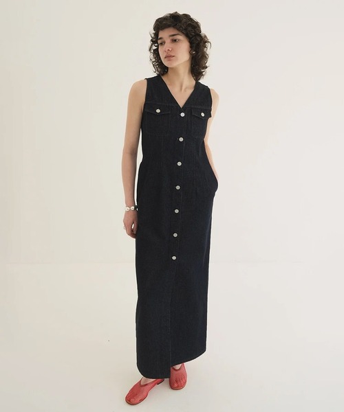 ワンピース CLANE SLEEVELESS LADY DENIM ONEPIECE セール】SLEEVELESS LADY DENIM ONEPIECE（ワンピース）｜CLANE