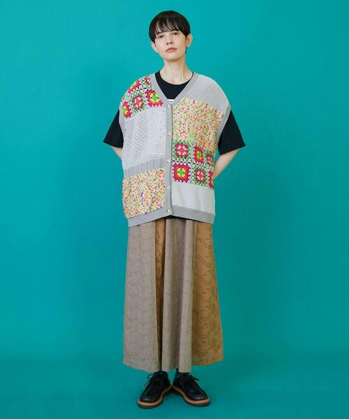 FRAPBOIS（フラボア）の「レレースカート（スカート・レディース・ブラック/ベージュ・1）」の13枚目の写真