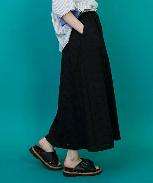 FRAPBOIS（フラボア）の「レレースカート（スカート・レディース・ブラック/ベージュ・1）」の8枚目の写真