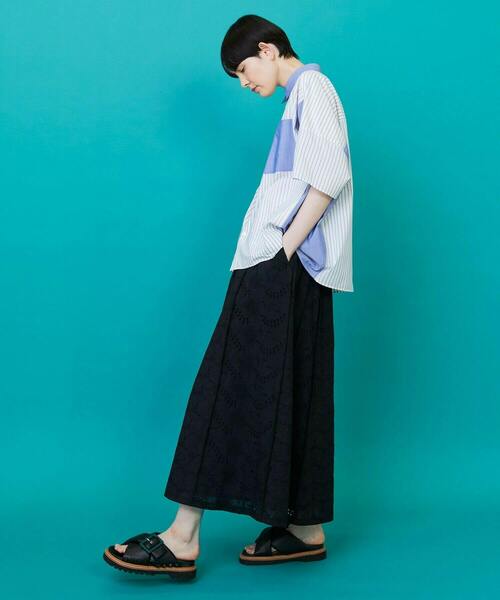 FRAPBOIS（フラボア）の「レレースカート（スカート・レディース・ブラック/ベージュ・1）」の5枚目の写真