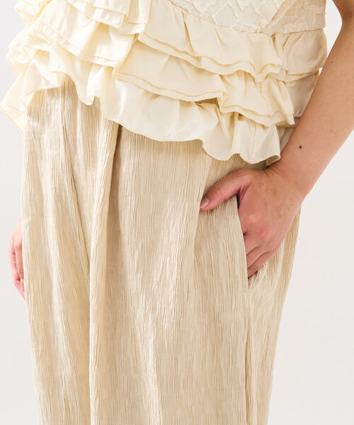 アンディコール　異素材コンビネゾン　ブラウン un dix cors（アンディコール）の「異素材コンビネゾン（サロペット