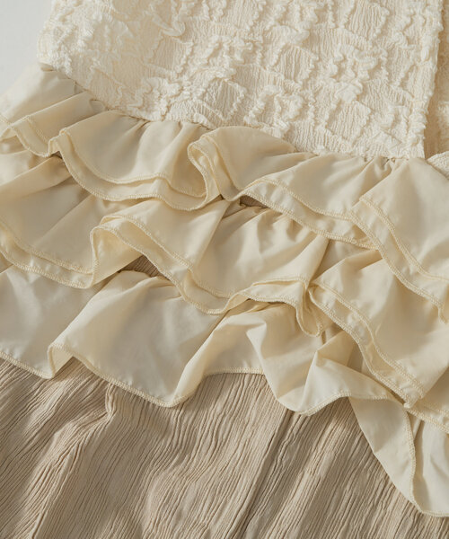 un dix cors（アンディコール）の「異素材コンビネゾン（サロペット