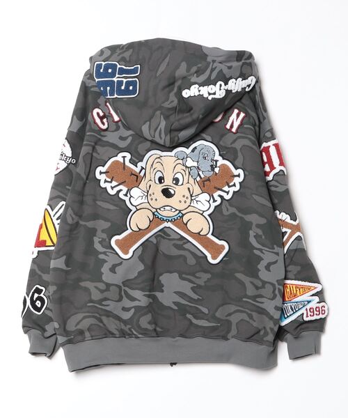 GALFY（ガルフィー）の「【GALFY/ガルフィー】復活わんわん大学パーカー（パーカー・メンズ・ブラック/オフホワイト/カモフラージュ・XL/L）」の19枚目の写真