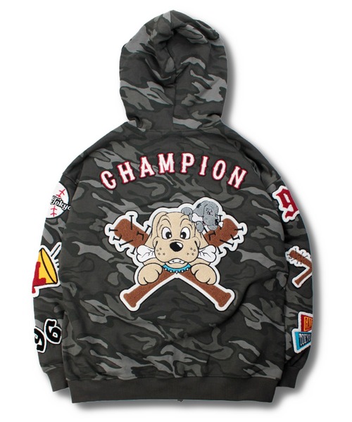 GALFY（ガルフィー）の「【GALFY/ガルフィー】復活わんわん大学パーカー（パーカー・メンズ・ブラック/オフホワイト/カモフラージュ・XL/L）」の3枚目の写真