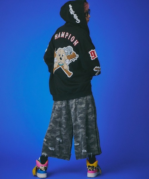 GALFY（ガルフィー）の「【GALFY/ガルフィー】復活わんわん大学パーカー（パーカー・メンズ・ブラック/オフホワイト/カモフラージュ・XL/L）」の11枚目の写真