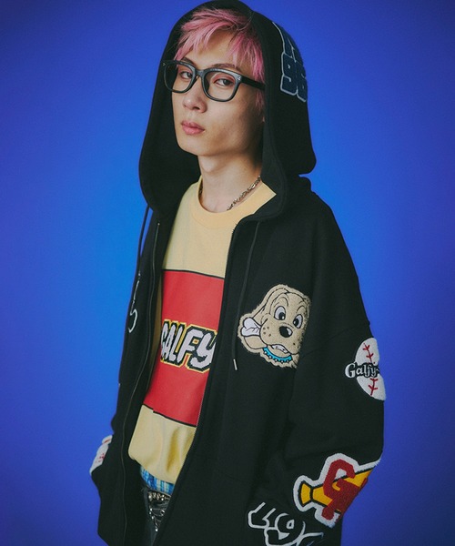 GALFY（ガルフィー）の「【GALFY/ガルフィー】復活わんわん大学パーカー（パーカー・メンズ・ブラック/オフホワイト/カモフラージュ・XL/L）」の8枚目の写真