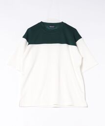 【Blue Standard/ブルースタンダード】接触冷感 COOLスムース フェイクレイヤード フットボール切り替えリラックスフィットTシャツ