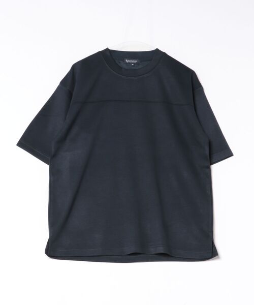 Blue Standard (ブルースタンダード)の「【Blue Standard/ブルースタンダード】接触冷感 COOLスムース フェイクレイヤード フットボール切り替えリラックスフィットTシャツ(Tシャツ/カットソー・メンズ・グレー/ネイビー/ホワイト/ブルー/オフホワイト/ブラック/グリーン/ダークネイビー・LARGE/X-LARGE/MEDIUM)」の8枚目の写真
