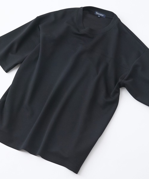 Blue Standard (ブルースタンダード)の「【Blue Standard/ブルースタンダード】接触冷感 COOLスムース フェイクレイヤード フットボール切り替えリラックスフィットTシャツ(Tシャツ/カットソー・メンズ・グレー/ネイビー/ホワイト/ブルー/オフホワイト/ブラック/グリーン/ダークネイビー・LARGE/X-LARGE/MEDIUM)」の12枚目の写真