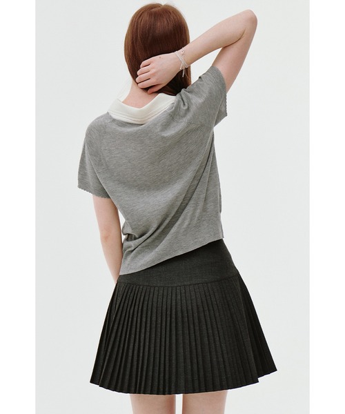 ハイウエスト デニムプリーツミニスカート FX25B055【Fano Studios