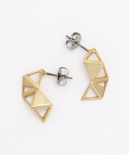 SCALA（スカラ）の「【SCALA/スカラ】ネットピアス/made in JAPAN（日本製）（ピアス（両耳用）・レディース・アンティークシルバー/アンティークゴールド・FREE）」の6枚目の写真