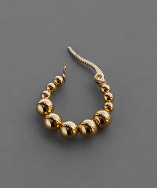 abaskdesign(アバスクデザイン)の「金属アレルギー対応 ミニボールフープピアス(ピアス(両耳用)・レディース・ゴールド・FREE)」の6枚目の写真