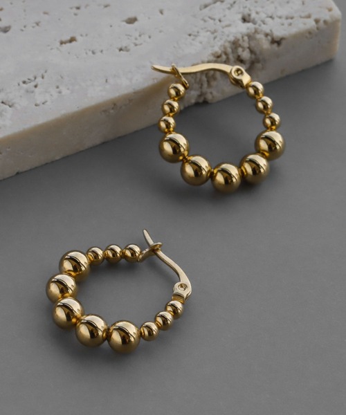 abaskdesign(アバスクデザイン)の「金属アレルギー対応 ミニボールフープピアス(ピアス(両耳用)・レディース・ゴールド・FREE)」の10枚目の写真