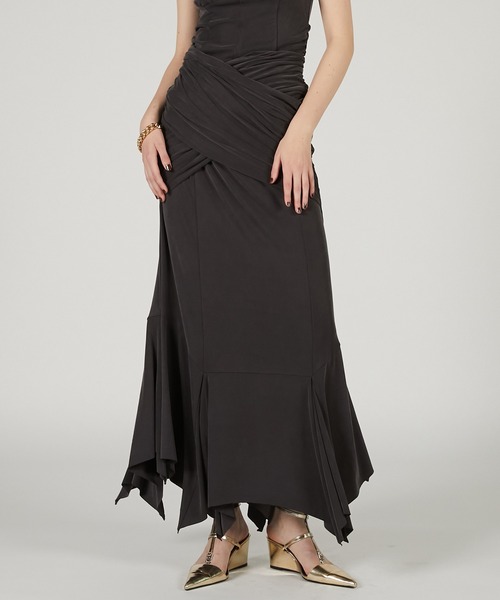 PRANK PROJECT（プランクプロジェクト）の「ジャージータイスカート / Jersey Tie Skirt（スカート・レディース・チャコールグレー/グレー・36/38）」の10枚目の写真