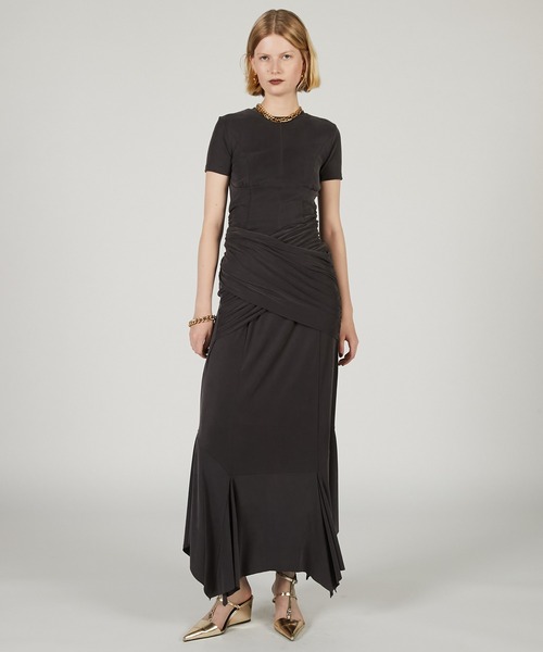 PRANK PROJECT（プランクプロジェクト）の「ジャージータイスカート / Jersey Tie Skirt（スカート・レディース・チャコールグレー/グレー・36/38）」の3枚目の写真