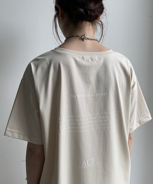DouDou(ドゥドゥ)の「【WEB限定】HUMAN ARE TINY 半袖TEE(Tシャツ/カットソー・レディース・ブラック/ベージュ/ホワイト・FREE)」の10枚目の写真