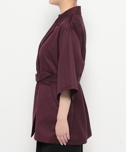 HARE(ハレ)の「ビッグテーラードジャケット(HARE)(テーラードジャケット・レディース・グレー/ワインレッド・FREE)」の4枚目の写真