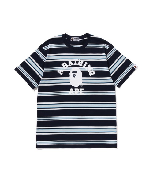 A BATHING APE(アベイシングエイプ)の「COLLEGE STRIPE TEE(Tシャツ/カットソー・メンズ・ホワイト/ネイビー/グリーン・LARGE/MEDIUM/X-LARGE/SMALL/XX-LARGE/XXX-LARGE)」の3枚目の写真