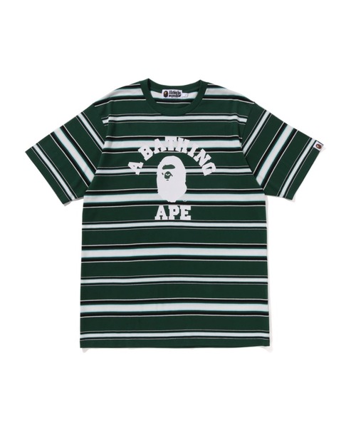A BATHING APE(アベイシングエイプ)の「COLLEGE STRIPE TEE(Tシャツ/カットソー・メンズ・ホワイト/ネイビー/グリーン・LARGE/MEDIUM/X-LARGE/SMALL/XX-LARGE/XXX-LARGE)」の2枚目の写真