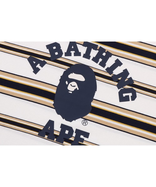 A BATHING APE(アベイシングエイプ)の「COLLEGE STRIPE TEE(Tシャツ/カットソー・メンズ・ホワイト/ネイビー/グリーン・LARGE/MEDIUM/X-LARGE/SMALL/XX-LARGE/XXX-LARGE)」の6枚目の写真