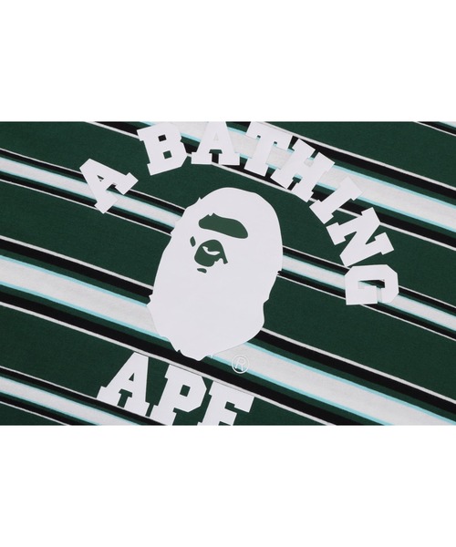 A BATHING APE(アベイシングエイプ)の「COLLEGE STRIPE TEE(Tシャツ/カットソー・メンズ・ホワイト/ネイビー/グリーン・LARGE/MEDIUM/X-LARGE/SMALL/XX-LARGE/XXX-LARGE)」の5枚目の写真