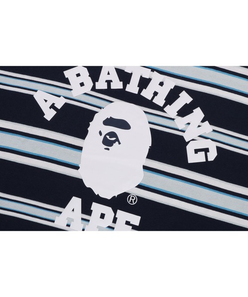 A BATHING APE(アベイシングエイプ)の「COLLEGE STRIPE TEE(Tシャツ/カットソー・メンズ・ホワイト/ネイビー/グリーン・LARGE/MEDIUM/X-LARGE/SMALL/XX-LARGE/XXX-LARGE)」の4枚目の写真