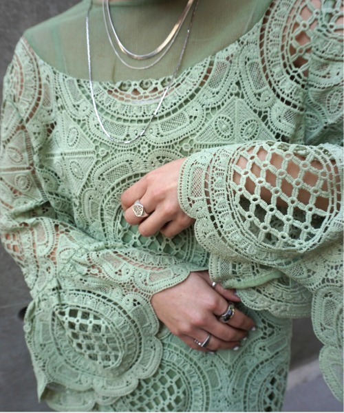 Ameri（アメリ）の「MEDI INDIAN BIG LACE DRESS（ワンピース