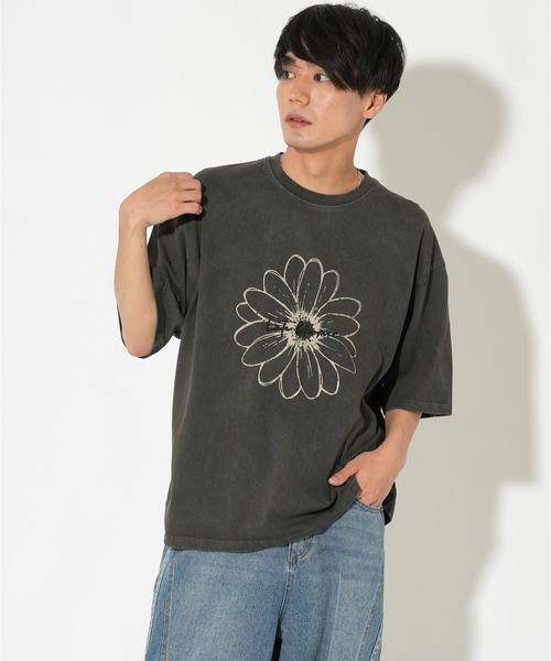 ATELANE（アテレーン）の「ATELANE/OE天竺ピグメント プリント、刺繍TEE（Tシャツ/カットソー・メンズ・ブラック系その他/アイボリー/ブラック/ホワイト系その他/レッド・LARGE/X-LARGE/MEDIUM）」の6枚目の写真