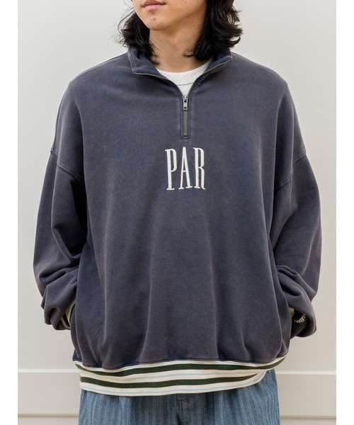 Gap × Malbon ヘビーウェイト ロゴ 1/4ジップアップ トレーナー