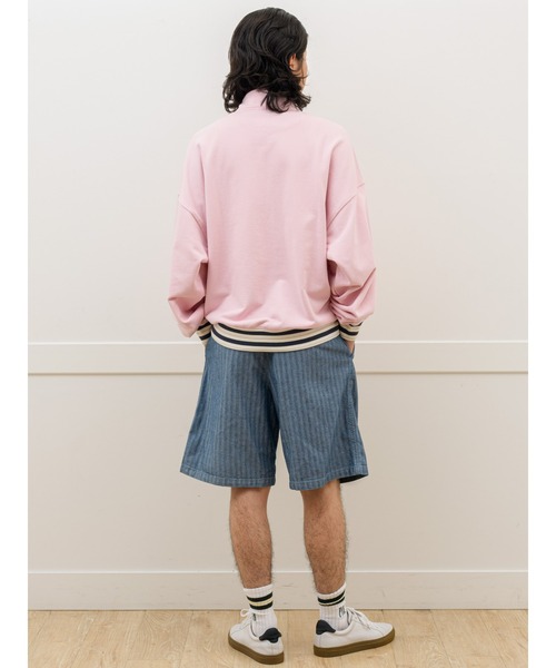 Gap × Malbon ヘビーウェイト ロゴ 1/4ジップアップ トレーナー