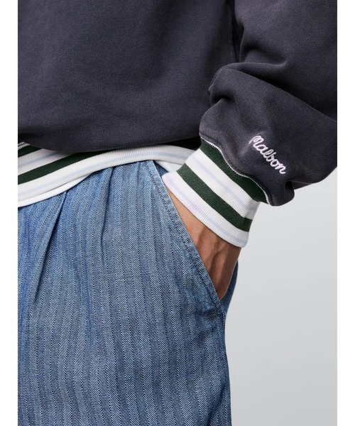 Gap × Malbon ヘビーウェイト ロゴ 1/4ジップアップ トレーナー