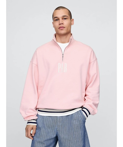 セール】Gap × Malbon ヘビーウェイト ロゴ 1/4ジップアップ