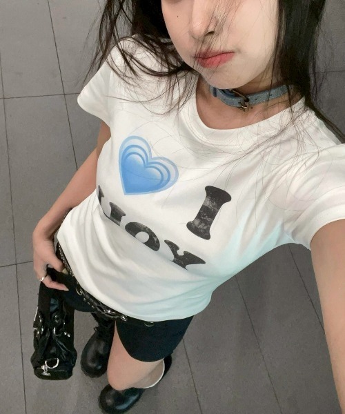 UP START（アップスタート）の「【LAMPOON】ILOVEYOU　Tシャツ（Tシャツ/カットソー・レディース・ホワイト・MEDIUM/LARGE）」の5枚目の写真
