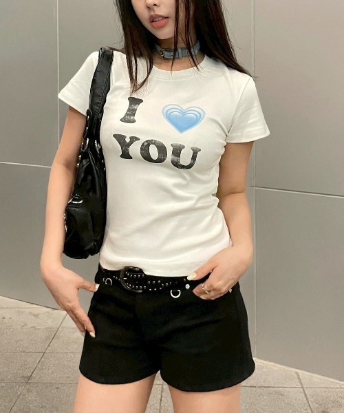UP START（アップスタート）の「【LAMPOON】ILOVEYOU　Tシャツ（Tシャツ/カットソー・レディース・ホワイト・MEDIUM/LARGE）」の6枚目の写真