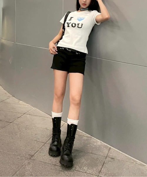 UP START（アップスタート）の「【LAMPOON】ILOVEYOU　Tシャツ（Tシャツ/カットソー・レディース・ホワイト・MEDIUM/LARGE）」の7枚目の写真