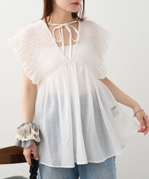 w closet | 【2WAY/3色展開】シャーリングチュニック(シャツ/ブラウス)