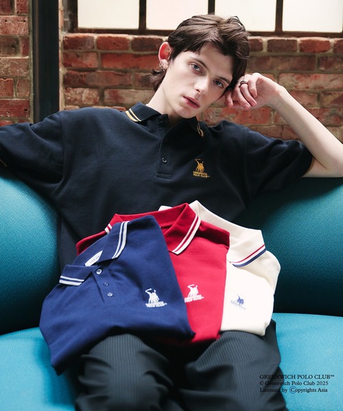 Adoon plain（アドーンプレーン）の「GREENWICH POLOCLUB MOSS STITCH POLO SHIRT / グリニッジ ポロクラブ鹿の子ポロシャツ（ポロシャツ・メンズ・ボルドー/ネイビー/ブラック/アイボリー・LARGE/MEDIUM）」の15枚目の写真