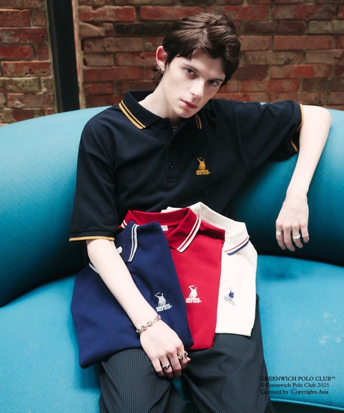 セール】GREENWICH POLOCLUB MOSS STITCH POLO SHIRT